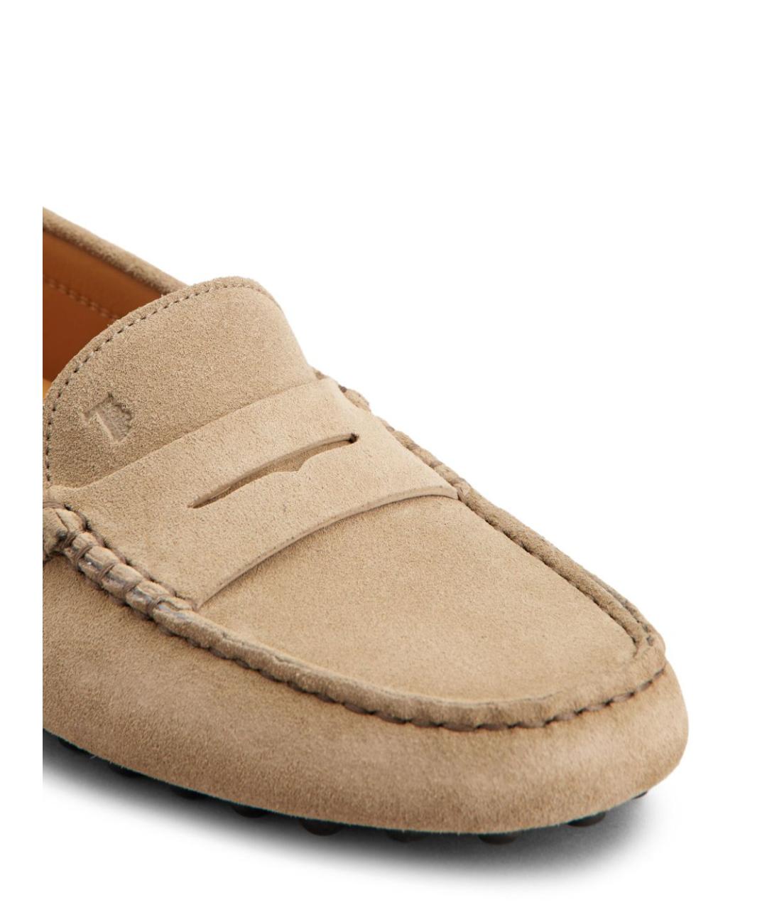 TOD'S Бежевые замшевые мокасины, фото 6