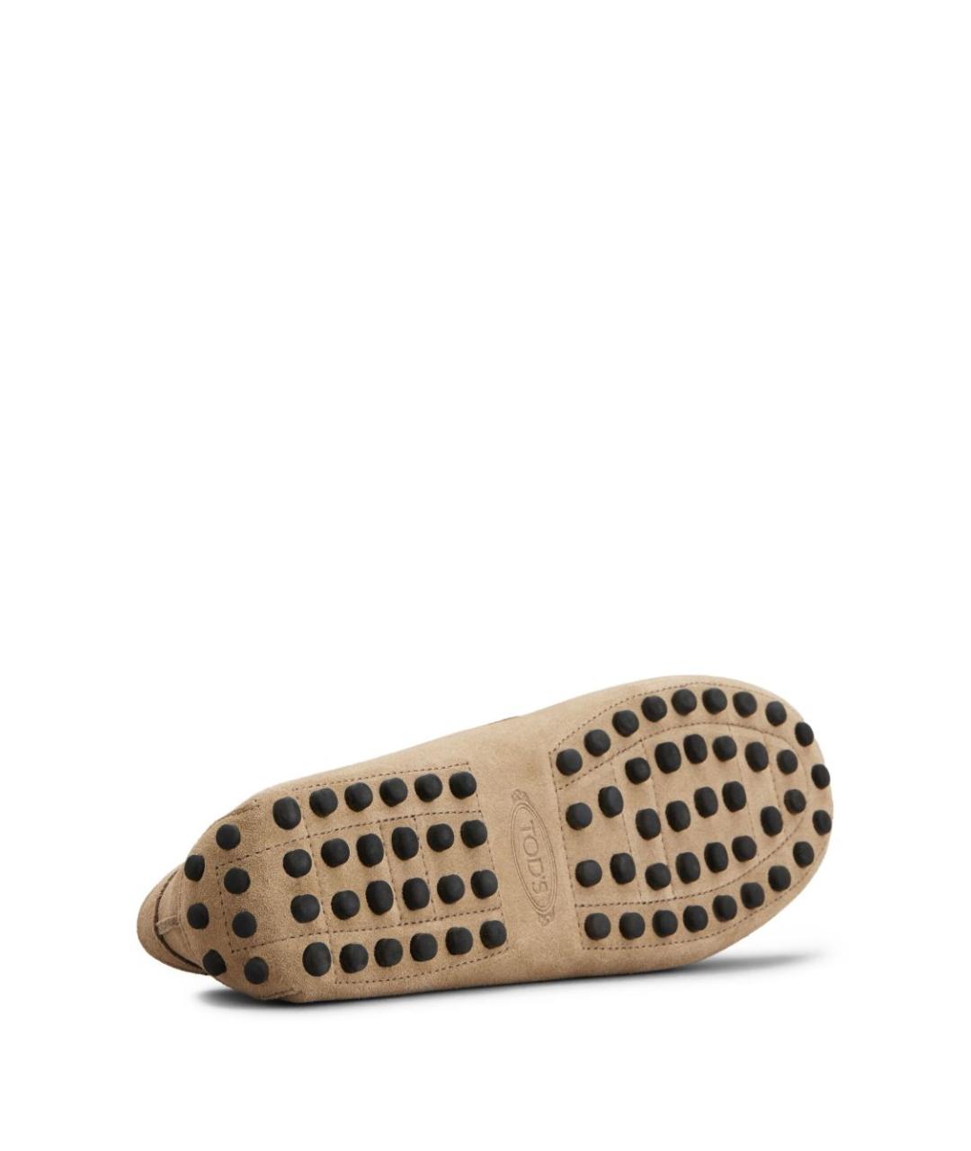 TOD'S Бежевые замшевые мокасины, фото 3