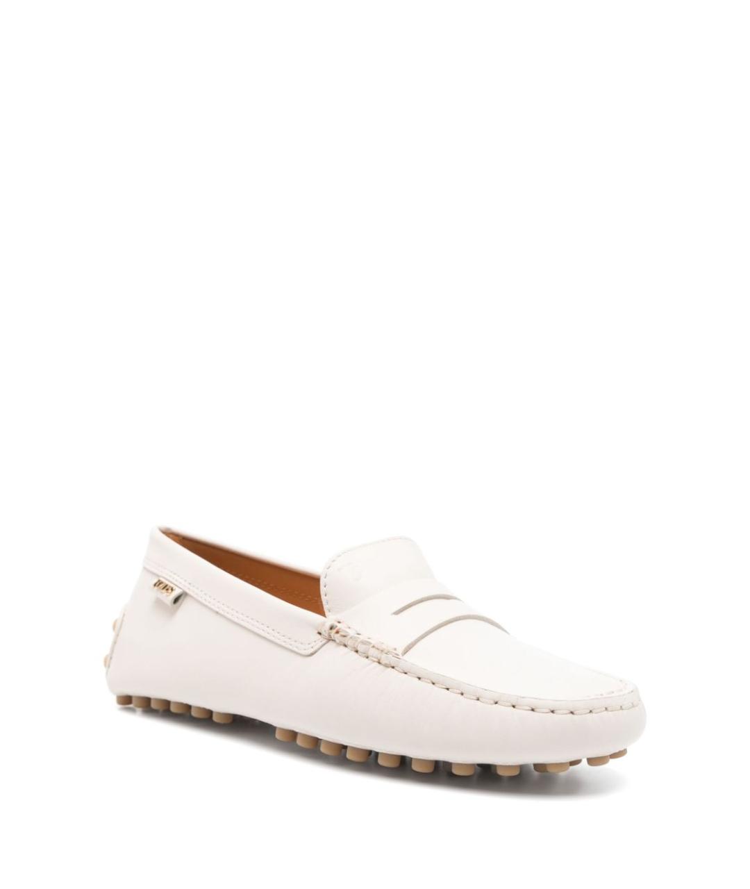 TOD'S Белые кожаные мокасины, фото 1