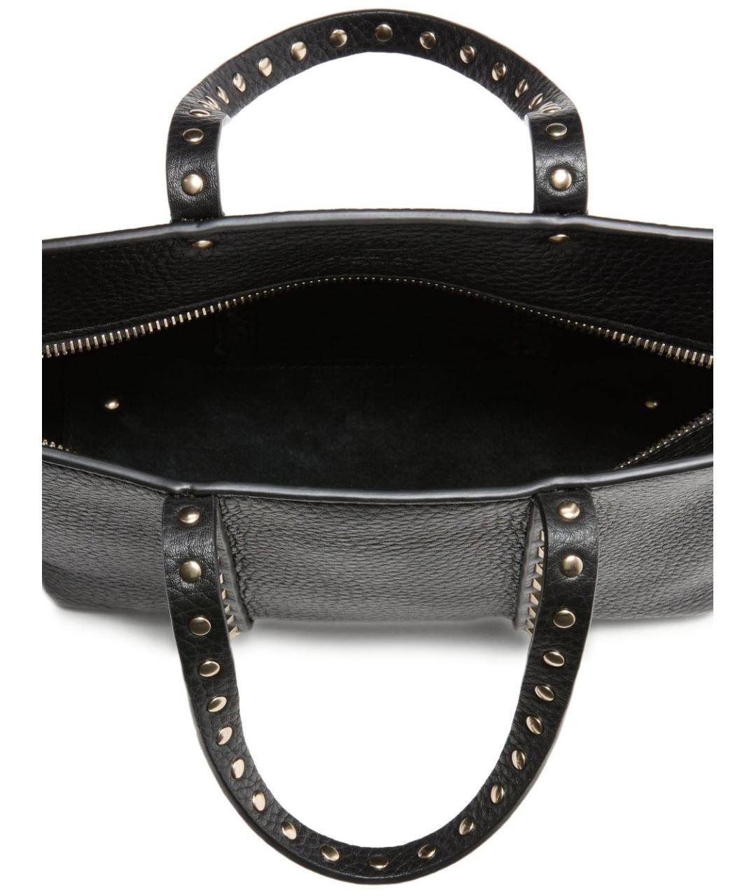 VALENTINO Черная кожаная сумка тоут, фото 3