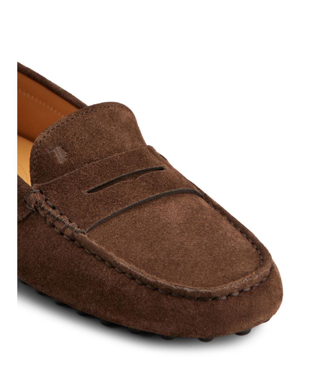 TOD'S Коричневые замшевые мокасины, фото 4