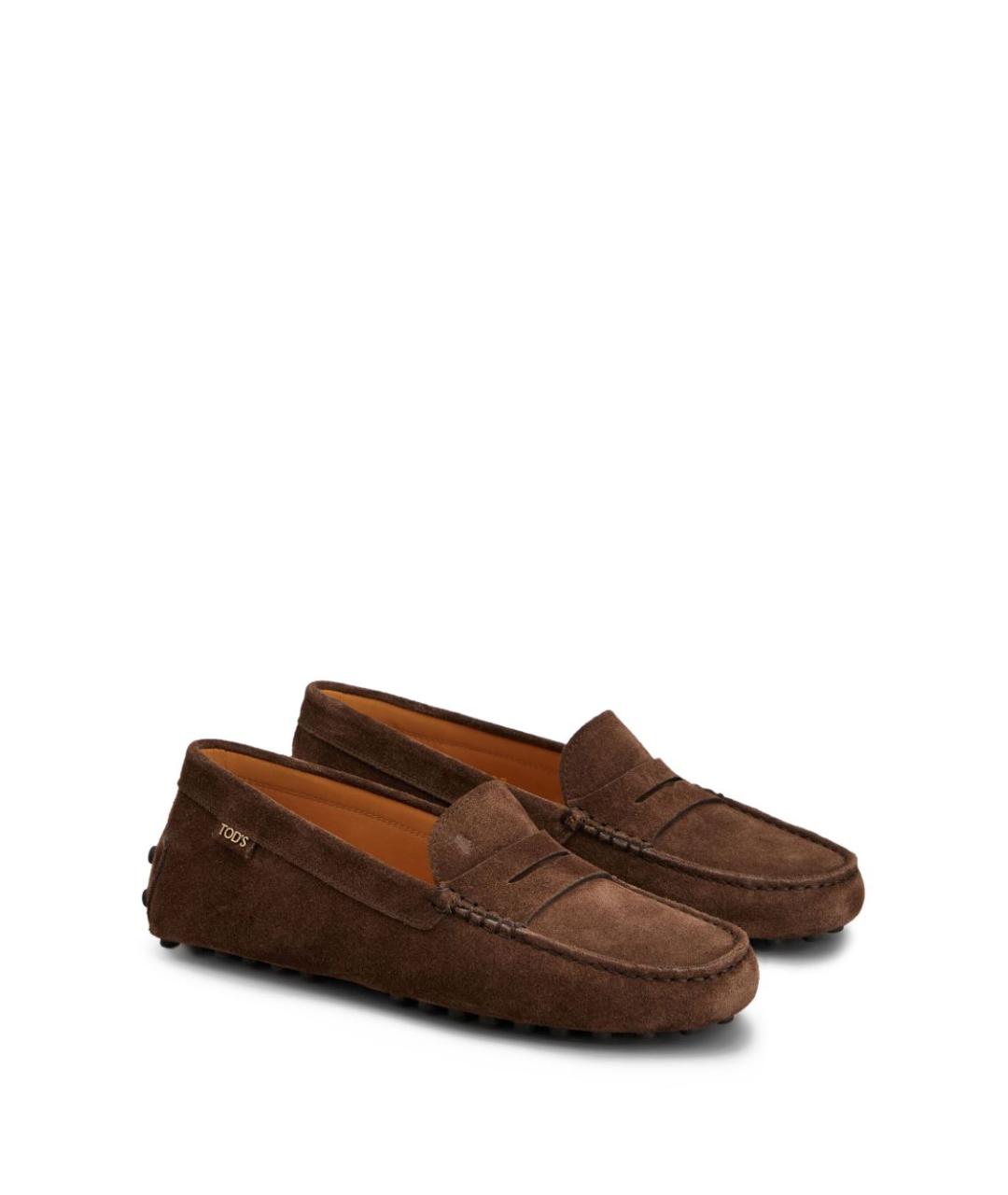 TOD'S Коричневые замшевые мокасины, фото 2