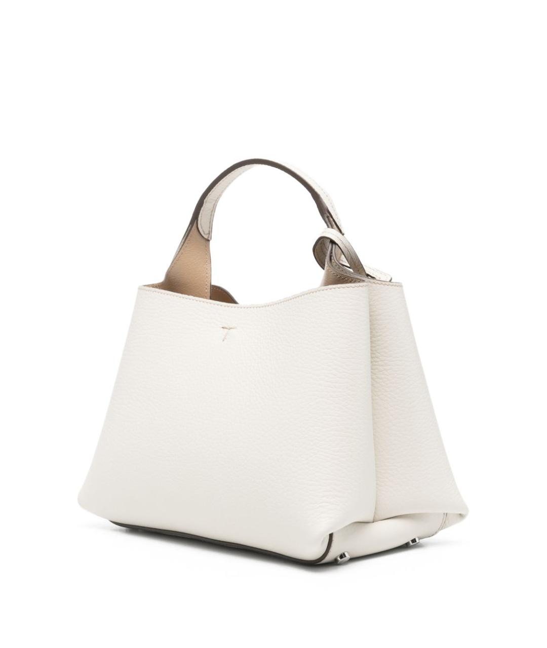 TOD'S Белая кожаная сумка с короткими ручками, фото 4