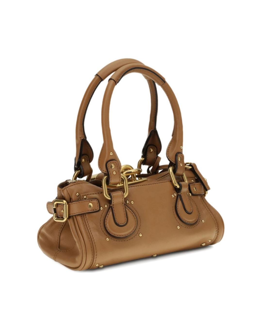 CHLOE Коричневая кожаная сумка через плечо, фото 5