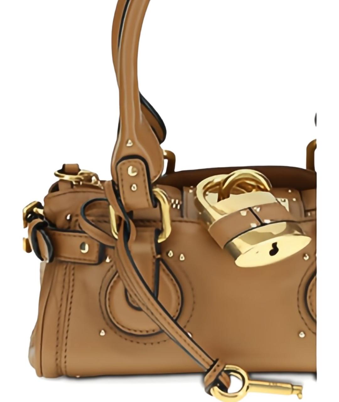 CHLOE Коричневая кожаная сумка через плечо, фото 4