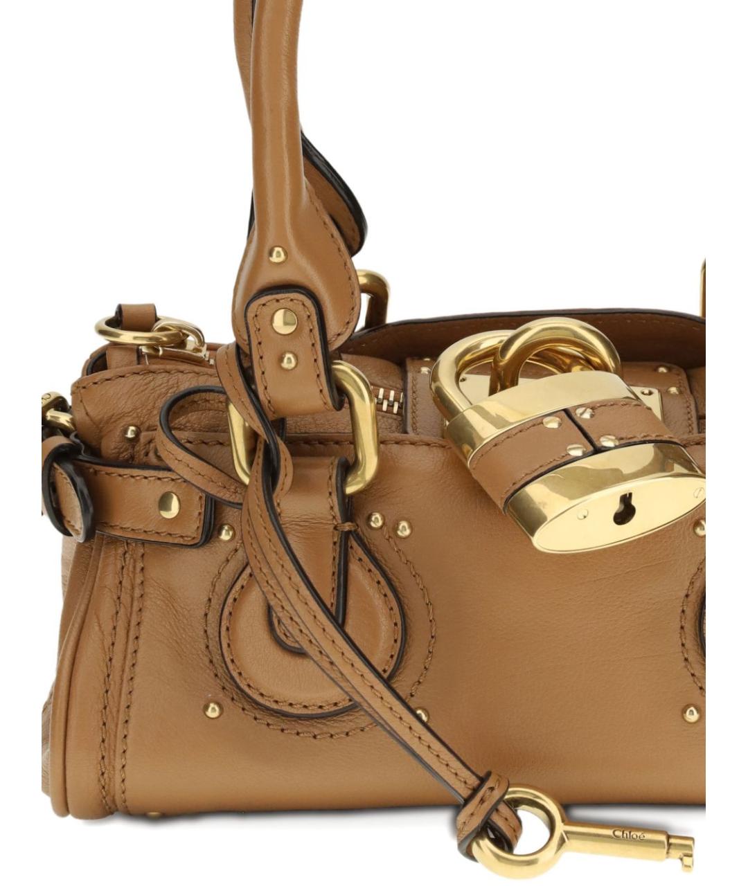 CHLOE Коричневая кожаная сумка через плечо, фото 2