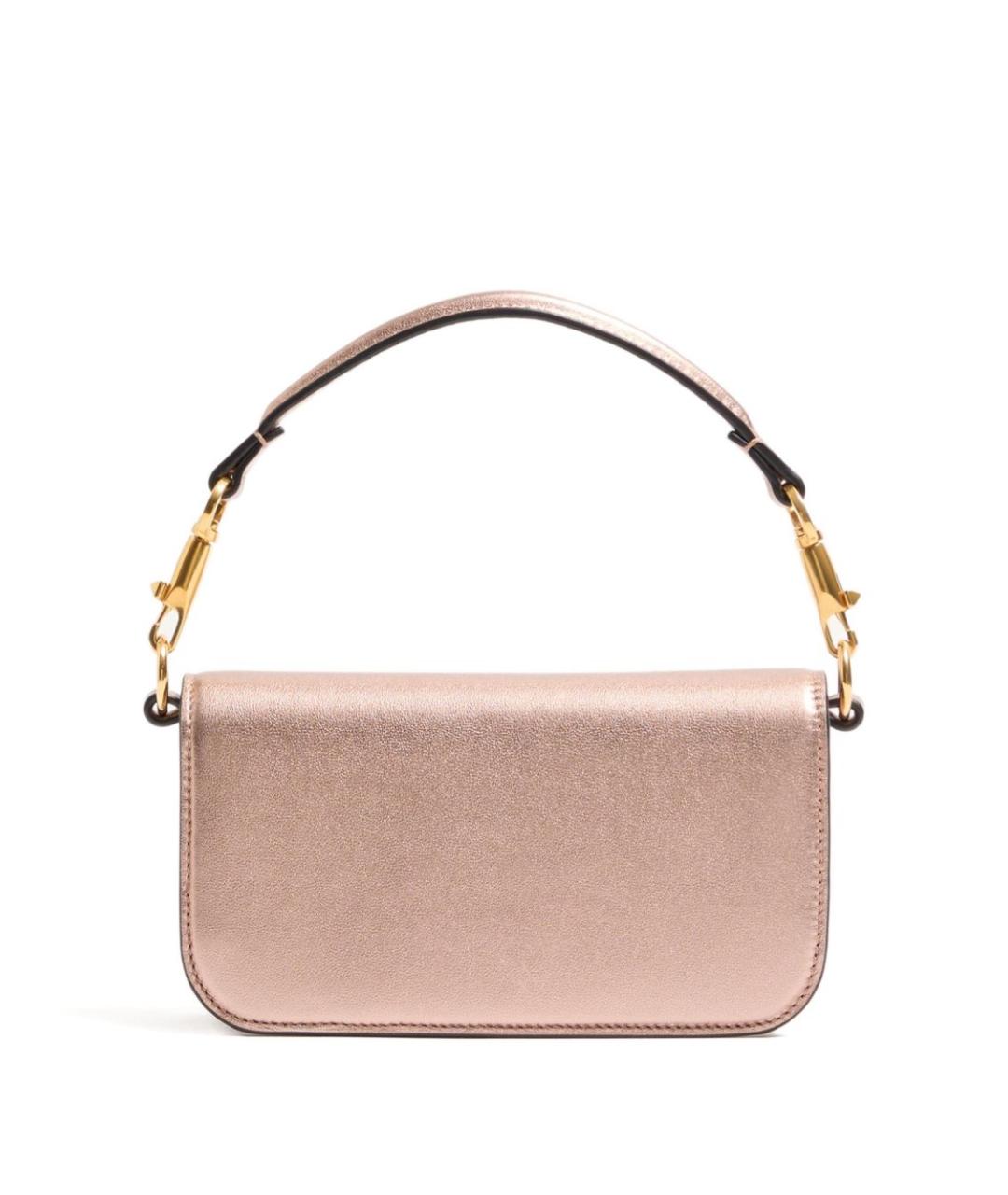 VALENTINO Розовая кожаная сумка с короткими ручками, фото 5