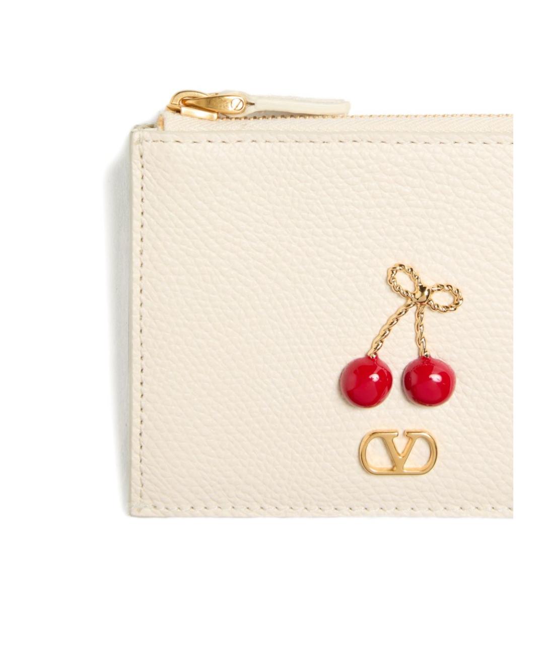 VALENTINO Белый кожаный кошелек, фото 3