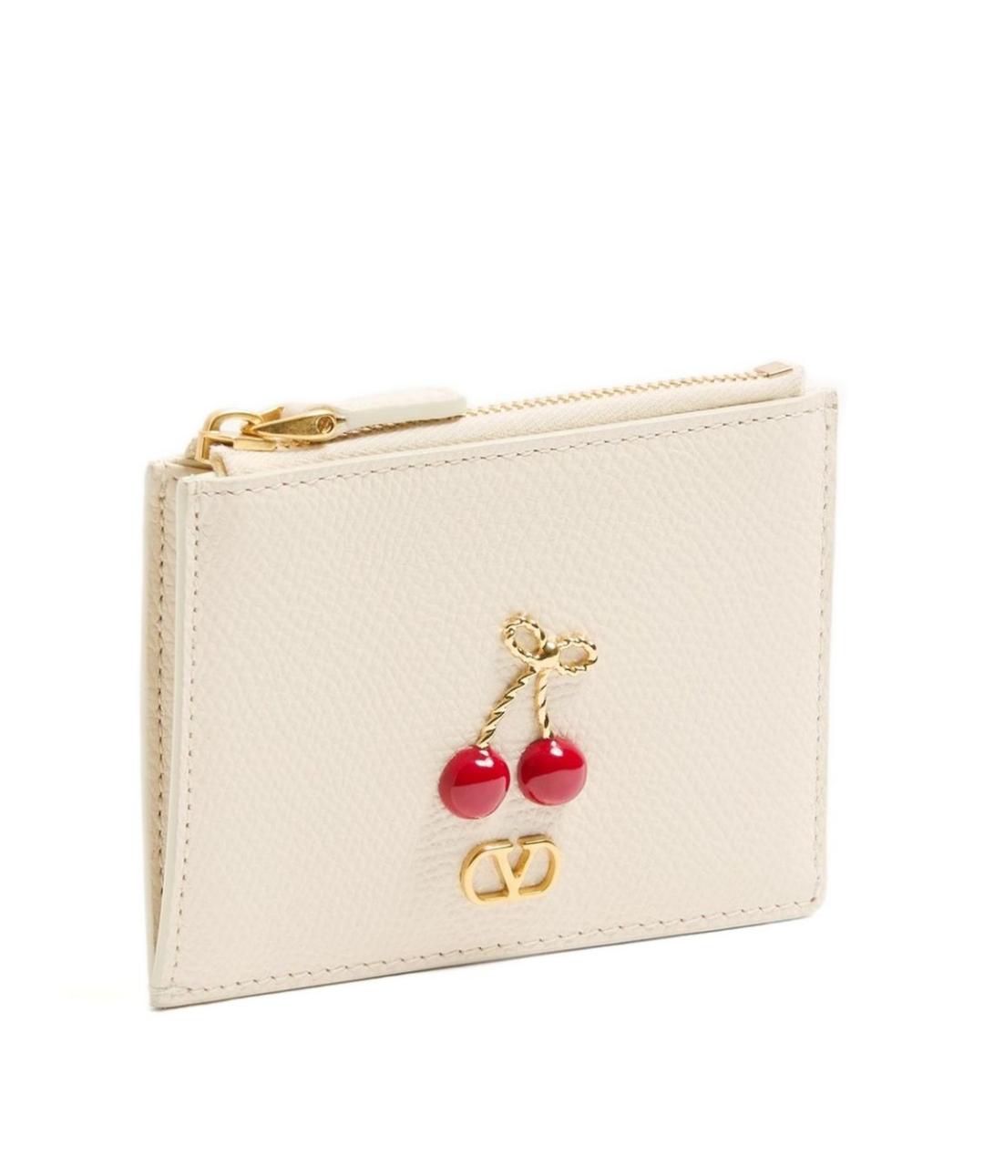 VALENTINO Белый кожаный кошелек, фото 4