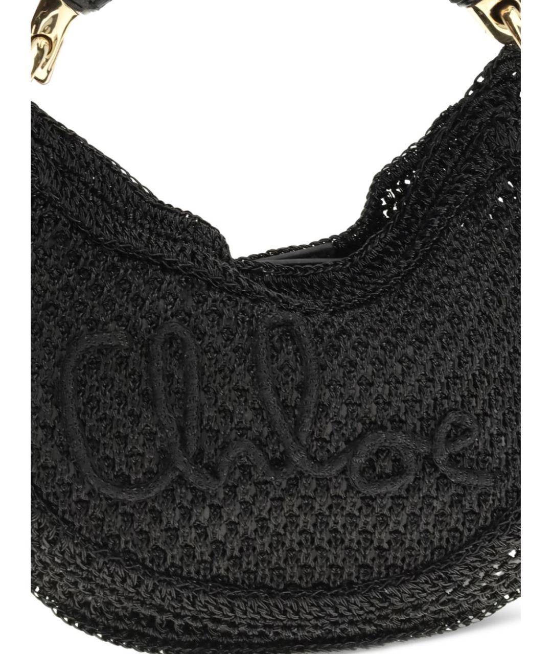 CHLOE Черная кожаная сумка с короткими ручками, фото 4