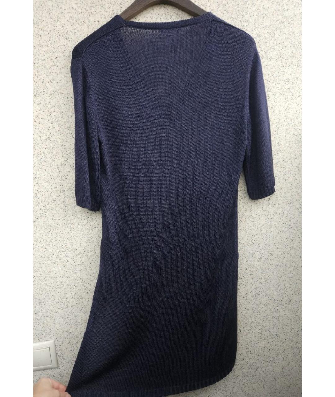 SAINT LAURENT Темно-синее вискозное повседневное платье, фото 6