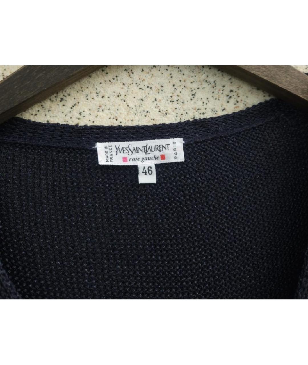 SAINT LAURENT Темно-синее вискозное повседневное платье, фото 4