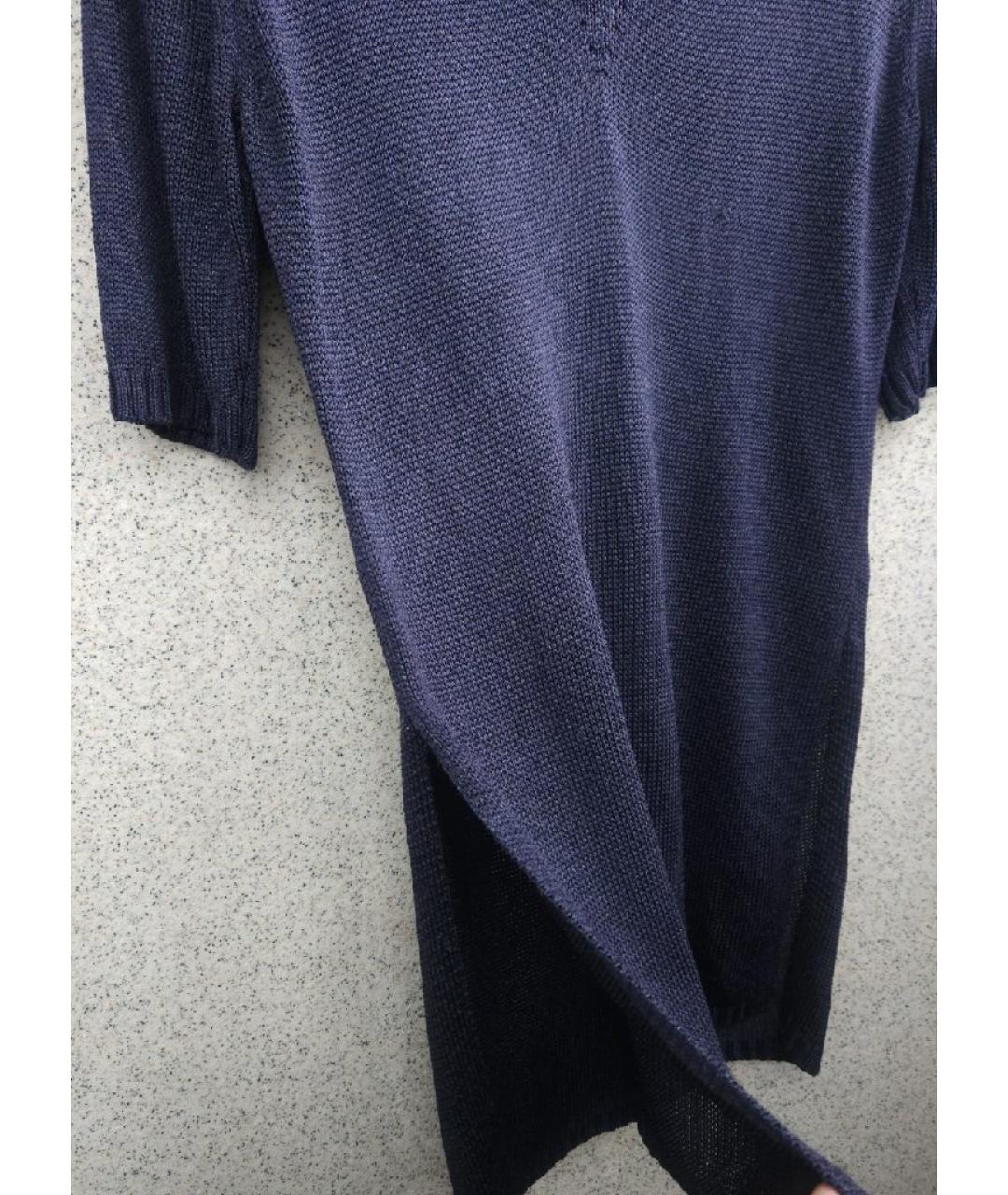 SAINT LAURENT Темно-синее вискозное повседневное платье, фото 3