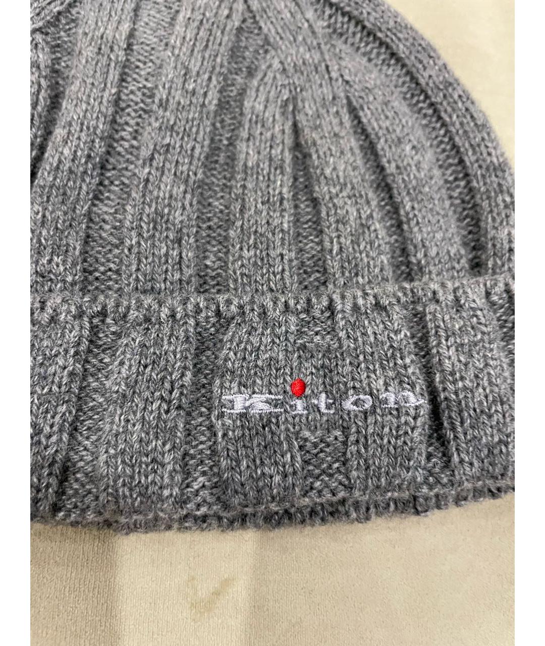 KITON Серая кашемировая шапка, фото 3