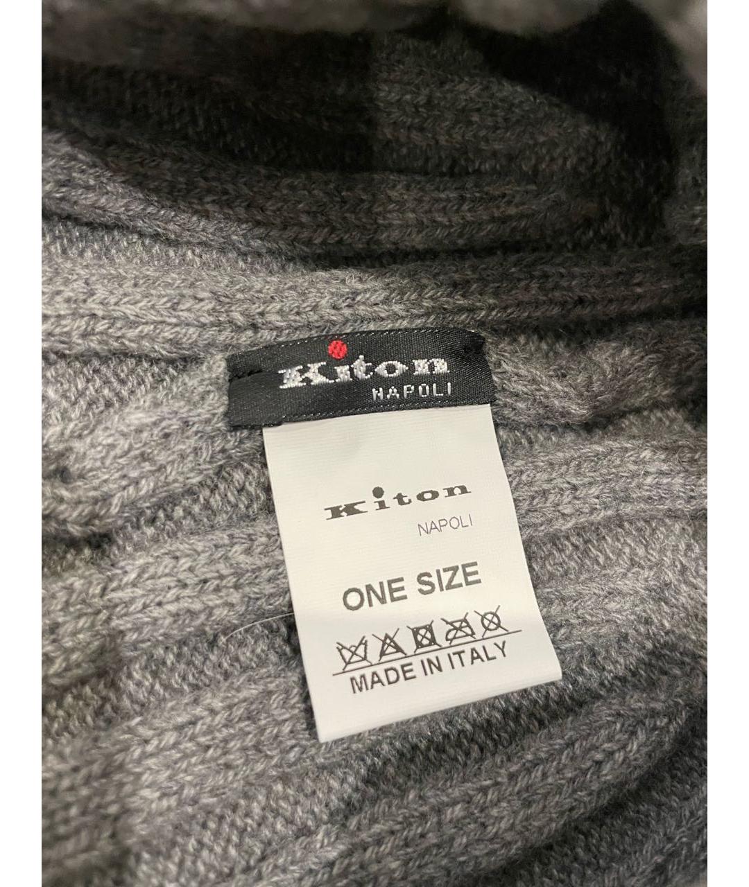 KITON Серая кашемировая шапка, фото 4