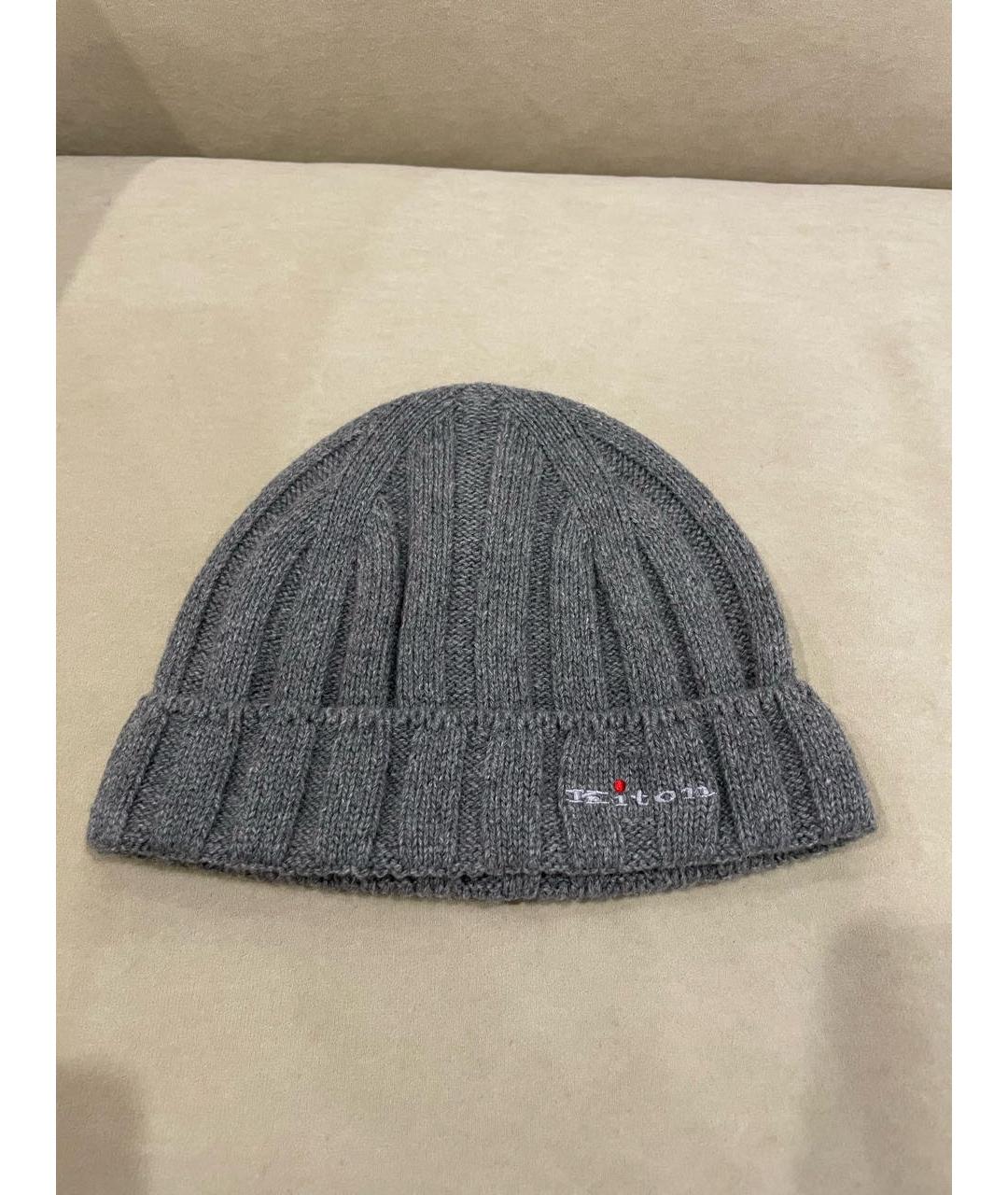 KITON Серая кашемировая шапка, фото 5