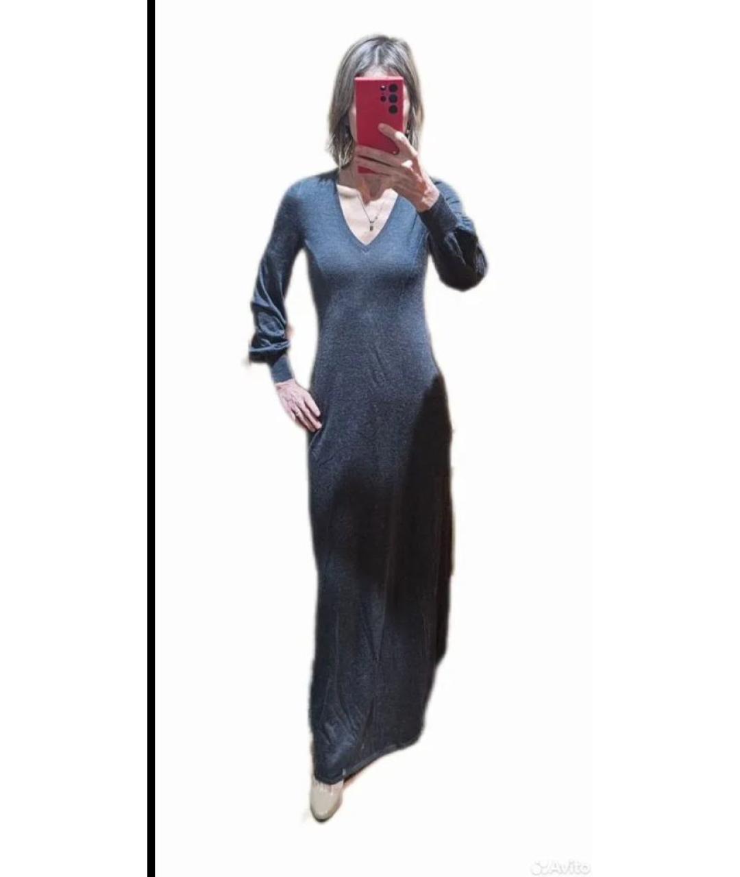 MALO Серое кашемировое повседневное платье, фото 7