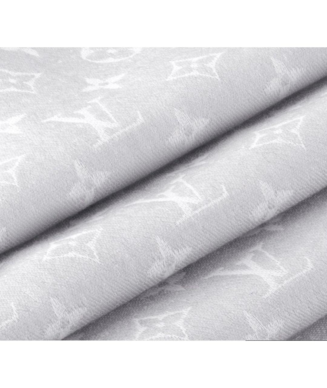 LOUIS VUITTON Серый шерстяной платок, фото 2