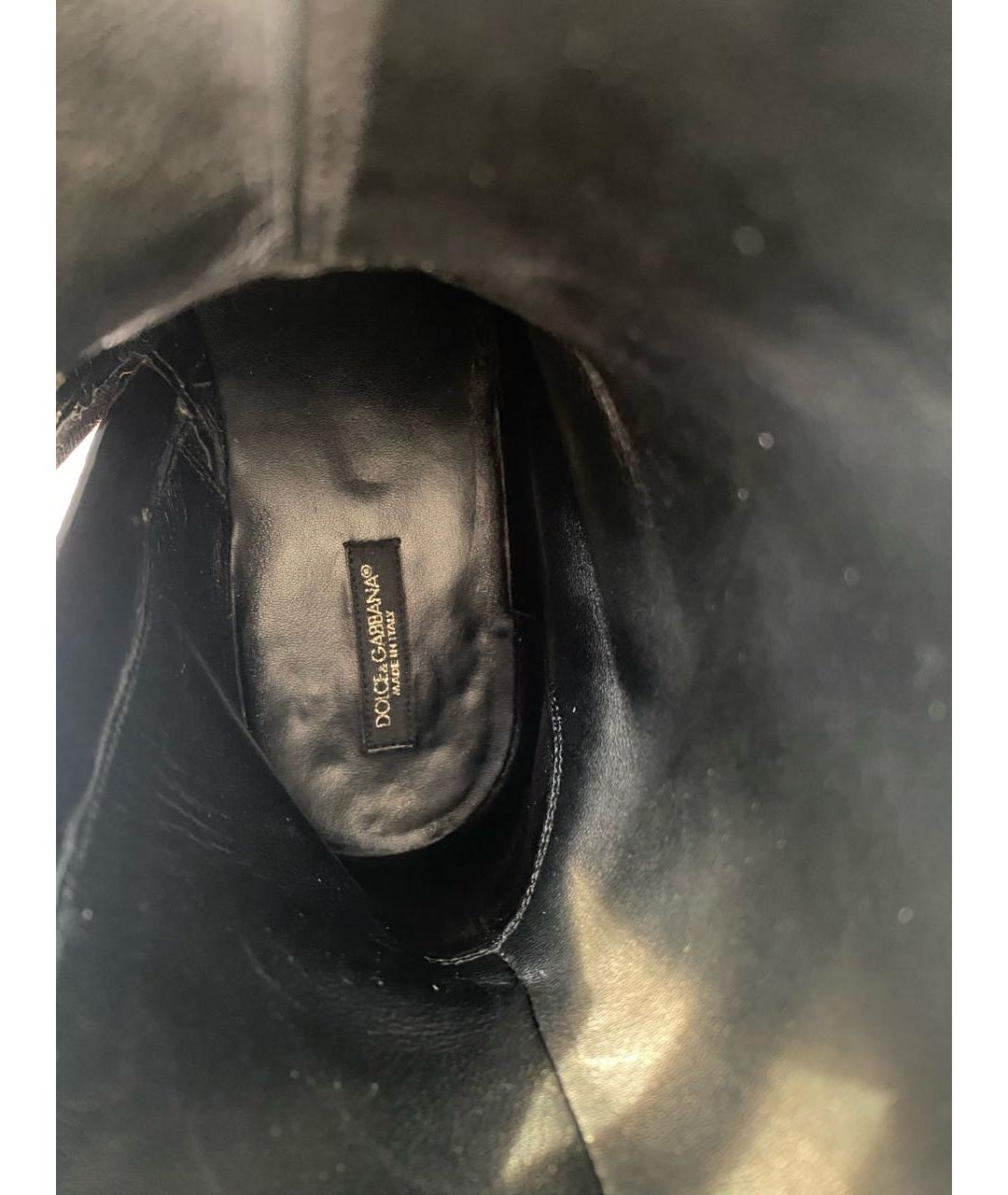 DOLCE&GABBANA Черные кожаные ботинки, фото 6