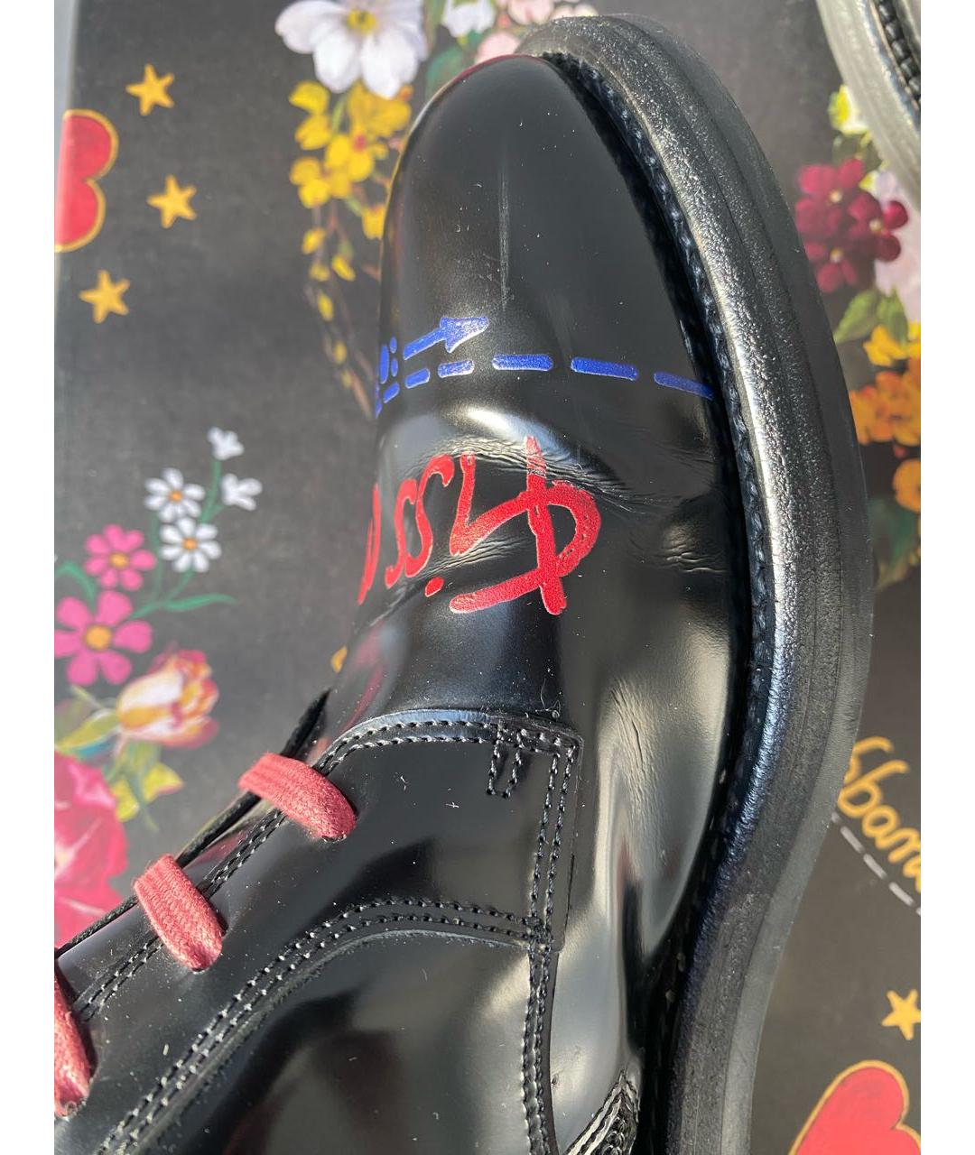 DOLCE&GABBANA Черные кожаные ботинки, фото 7
