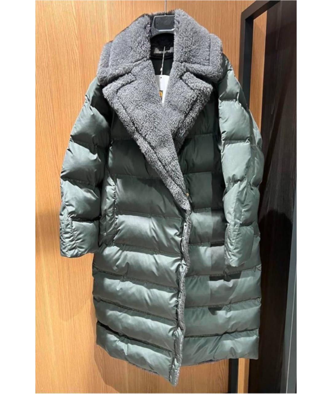 MAX MARA Серый полиэстеровый пуховик, фото 6