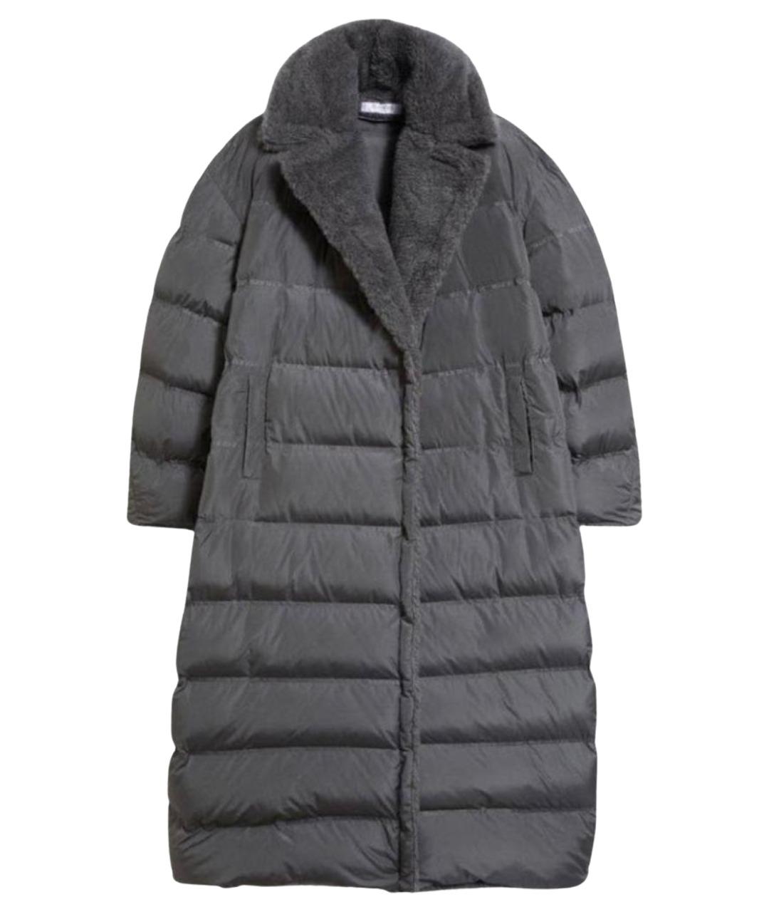 MAX MARA Серый полиэстеровый пуховик, фото 1