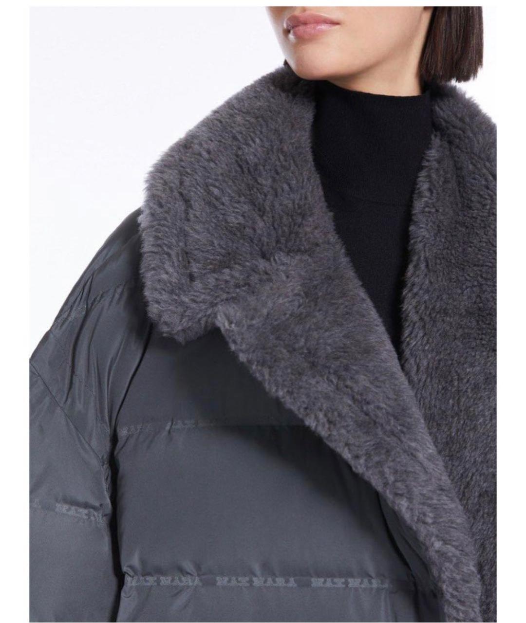 MAX MARA Серый полиэстеровый пуховик, фото 2