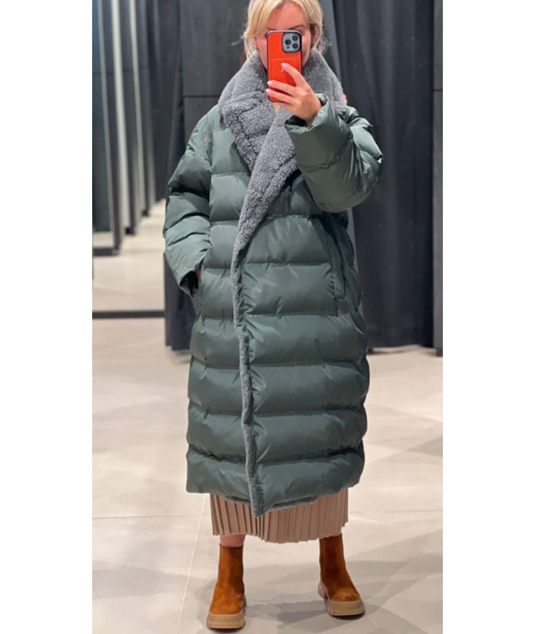 MAX MARA Серый полиэстеровый пуховик, фото 5