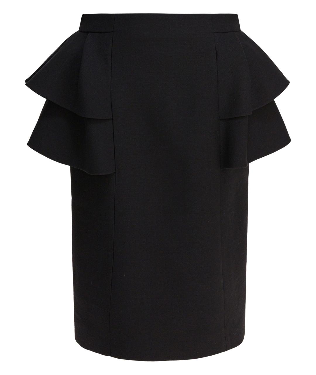 VALENTINO Черная шерстяная юбка миди, фото 1