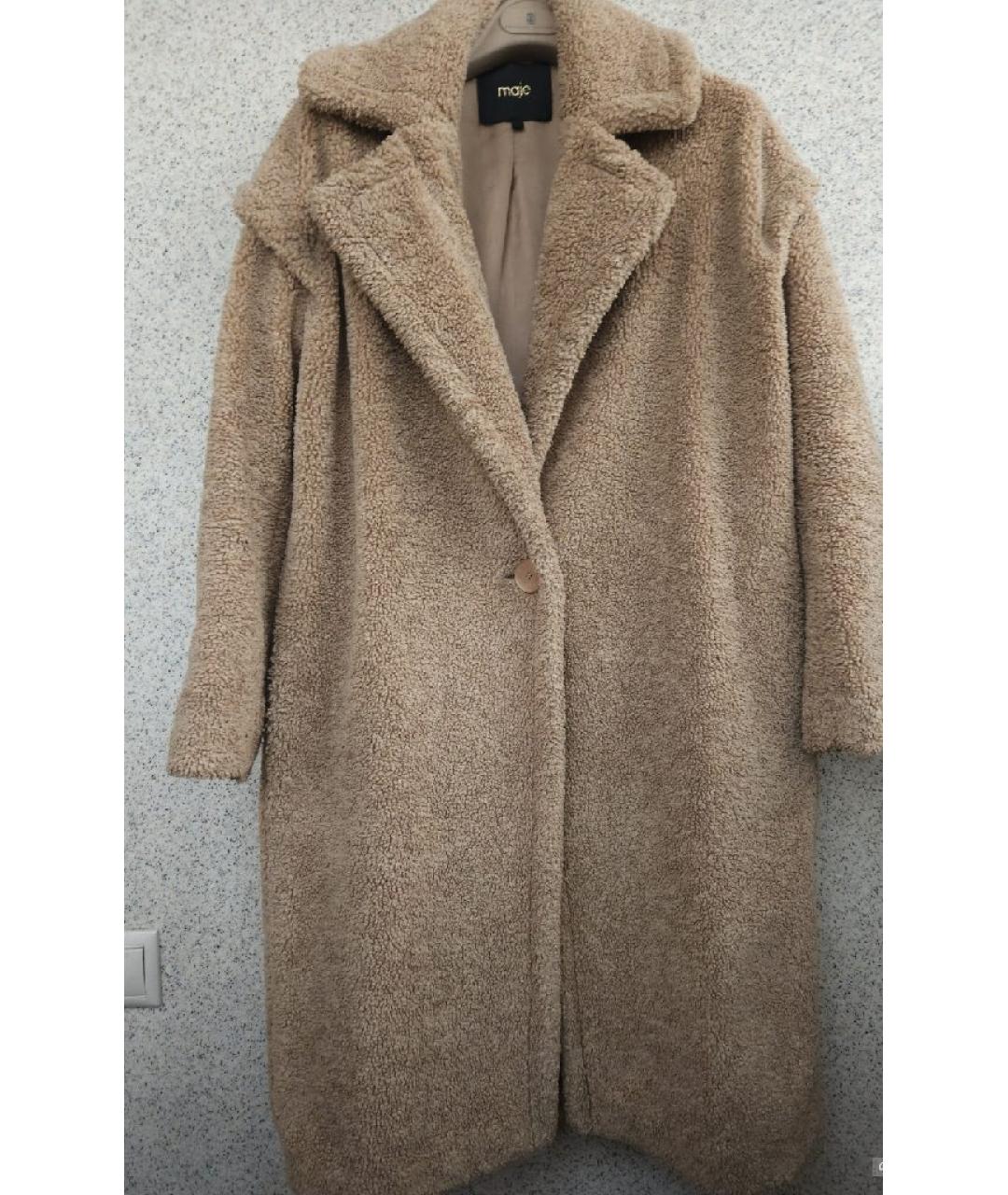 MAJE Бежевая шуба, фото 2