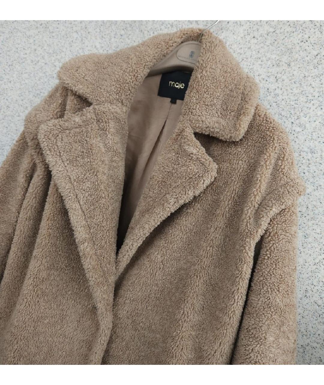 MAJE Бежевая шуба, фото 5