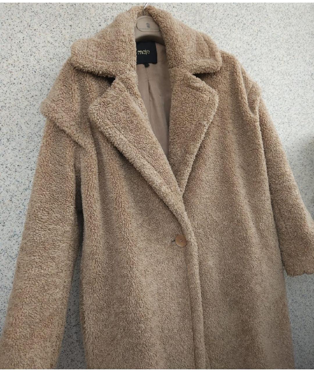MAJE Бежевая шуба, фото 4