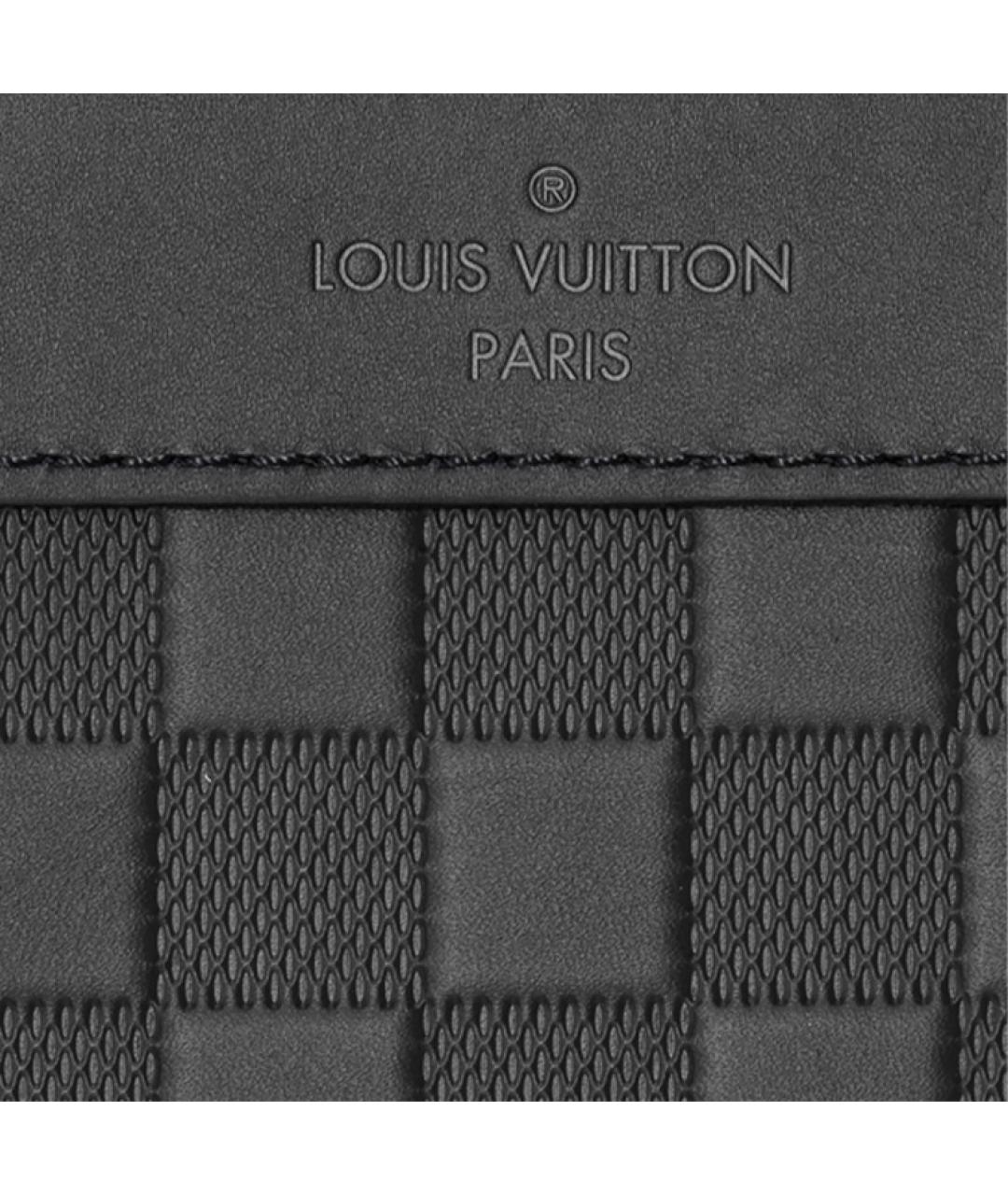 LOUIS VUITTON Черная кожаная папка для документов, фото 5
