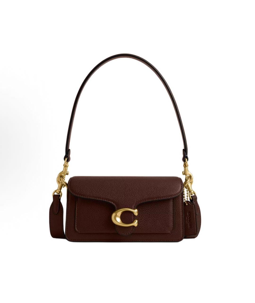 COACH Коричневая кожаная сумка через плечо, фото 9