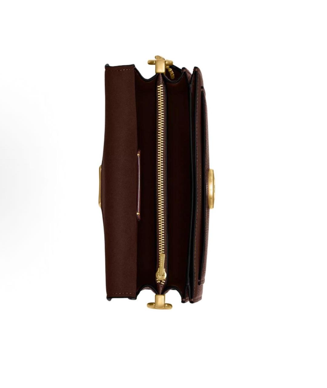 COACH Коричневая кожаная сумка через плечо, фото 4