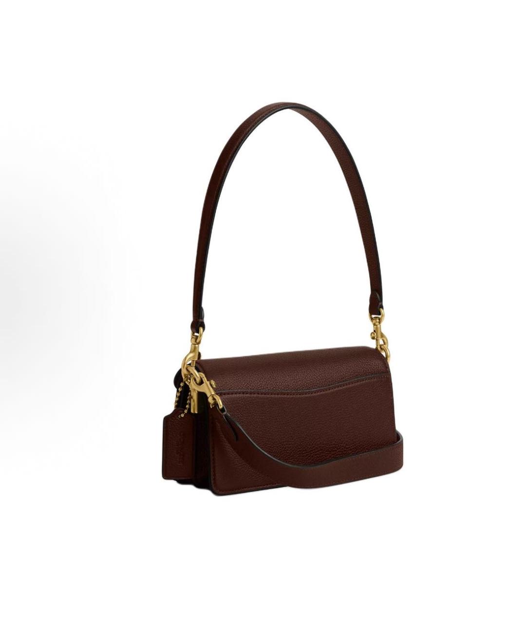 COACH Коричневая кожаная сумка через плечо, фото 2