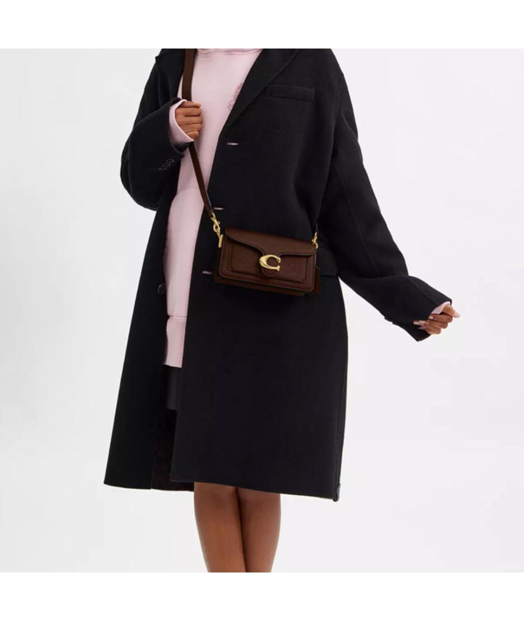 COACH Коричневая кожаная сумка через плечо, фото 5