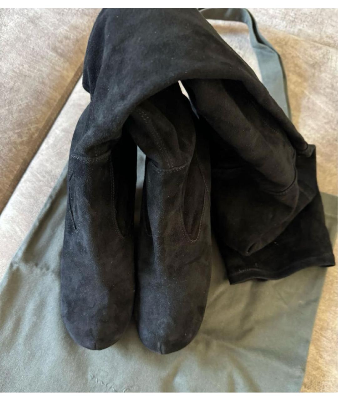 RICK OWENS Черные замшевые ботфорты, фото 2