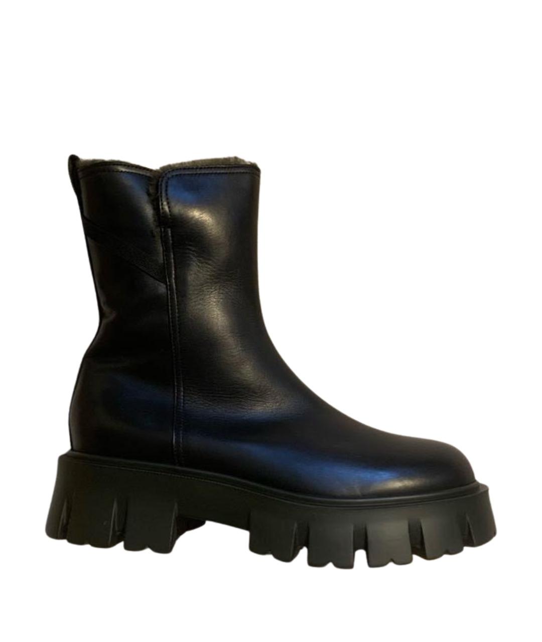 PREMIATA Черные кожаные ботинки, фото 1