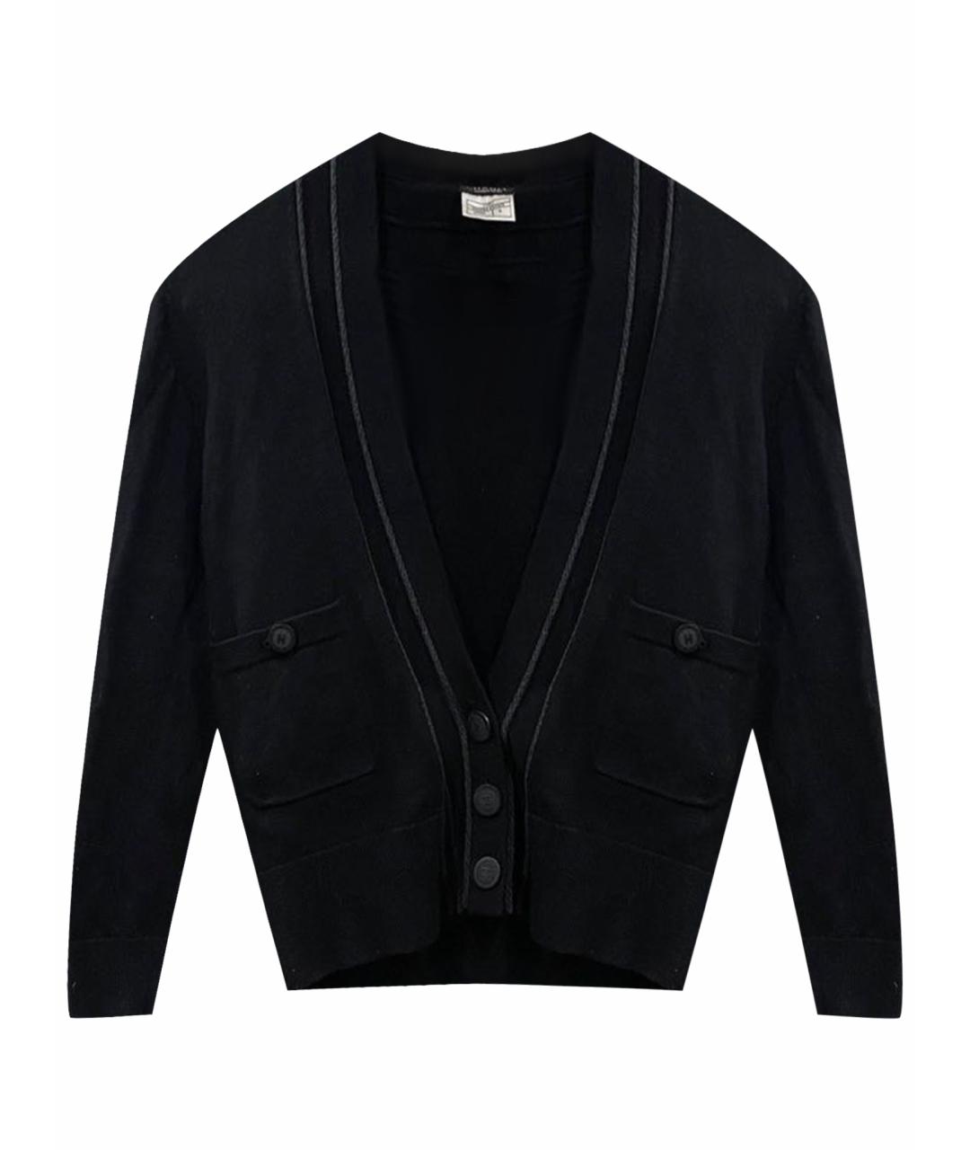 CHANEL Черный шерстяной кардиган, фото 1