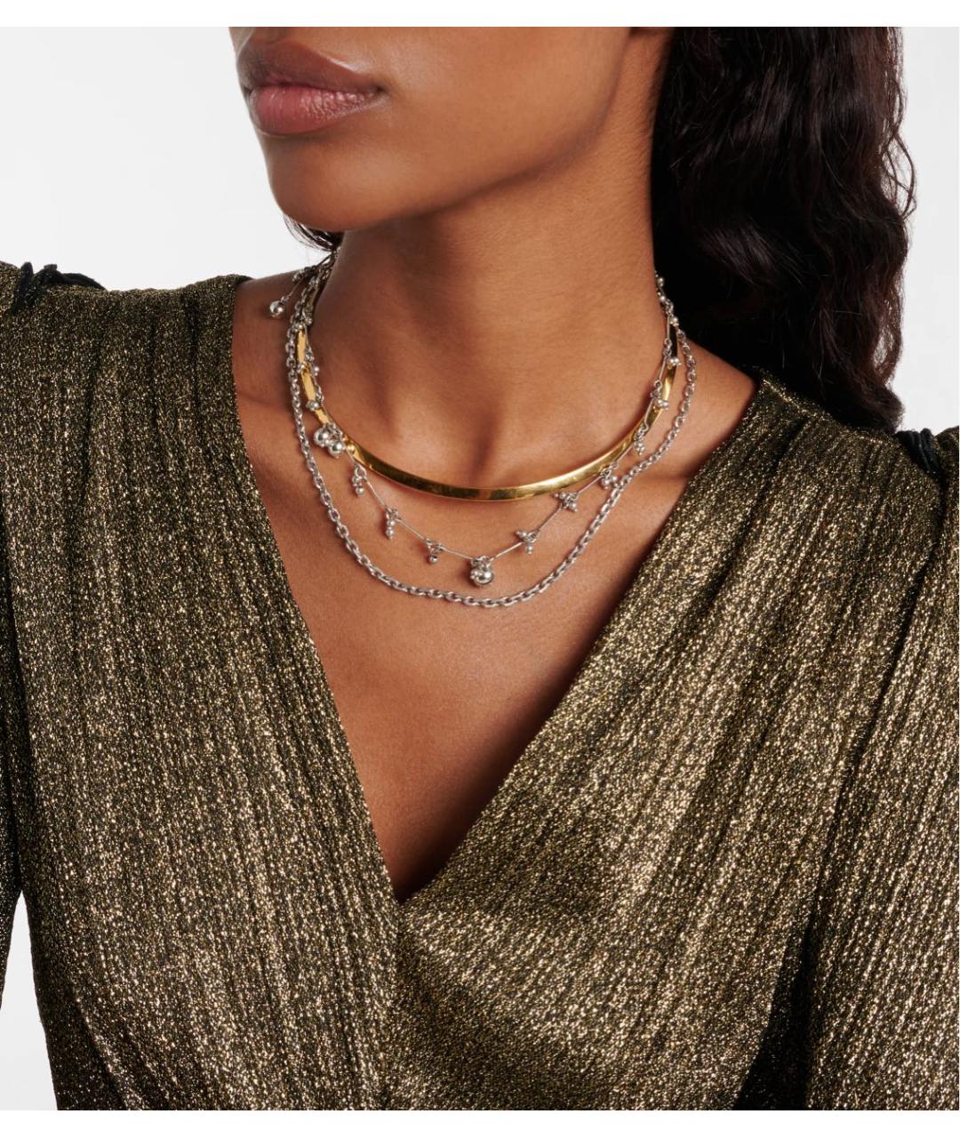 ISABEL MARANT Золотое латунное колье, фото 4