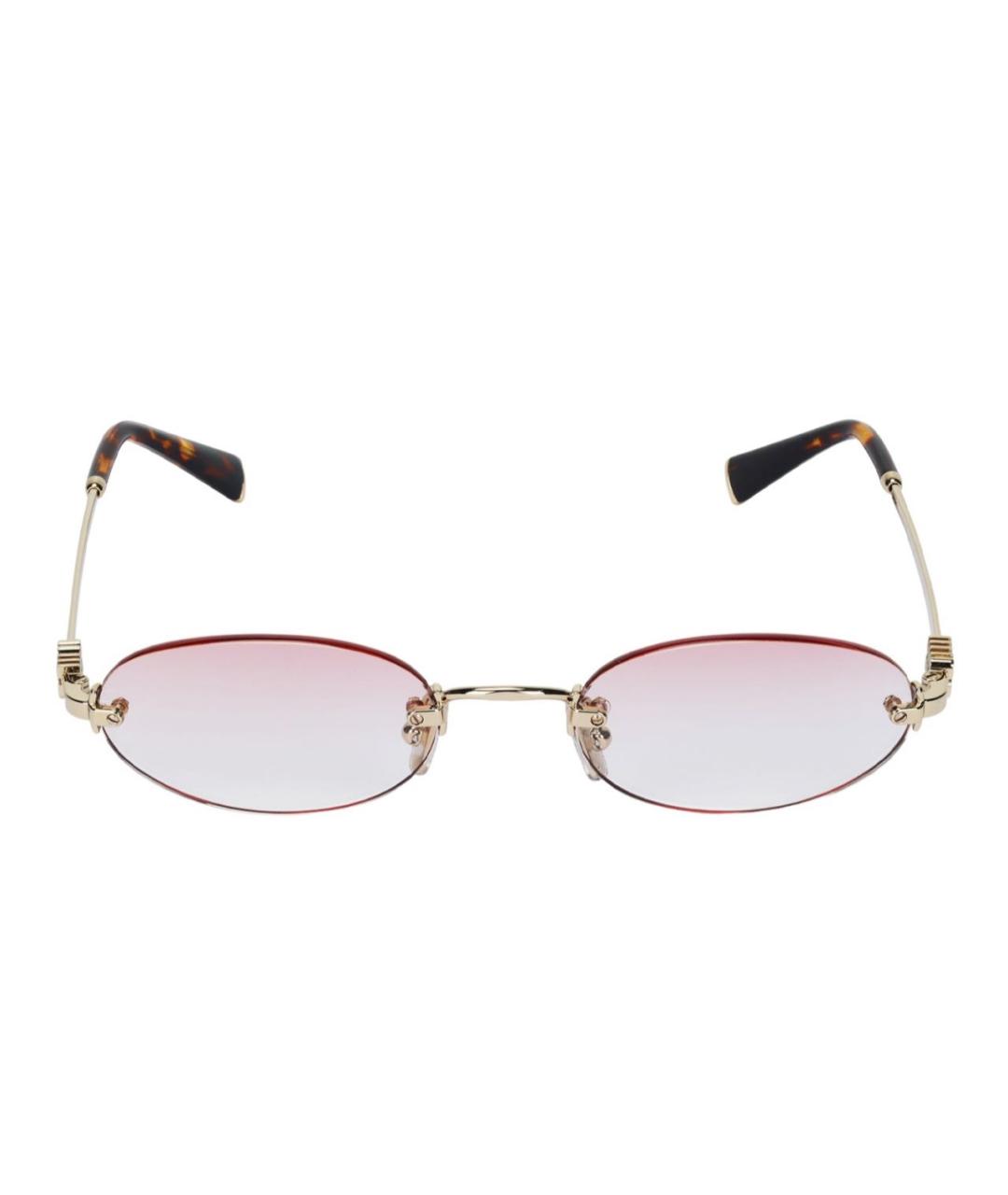 MIU MIU Розовые металлические солнцезащитные очки, фото 1