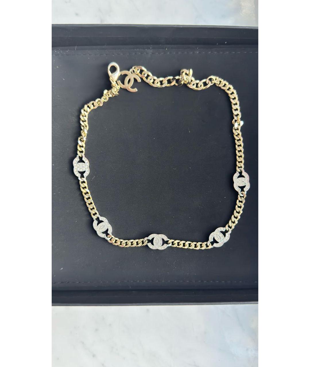 CHANEL Золотой металлический чокер, фото 2