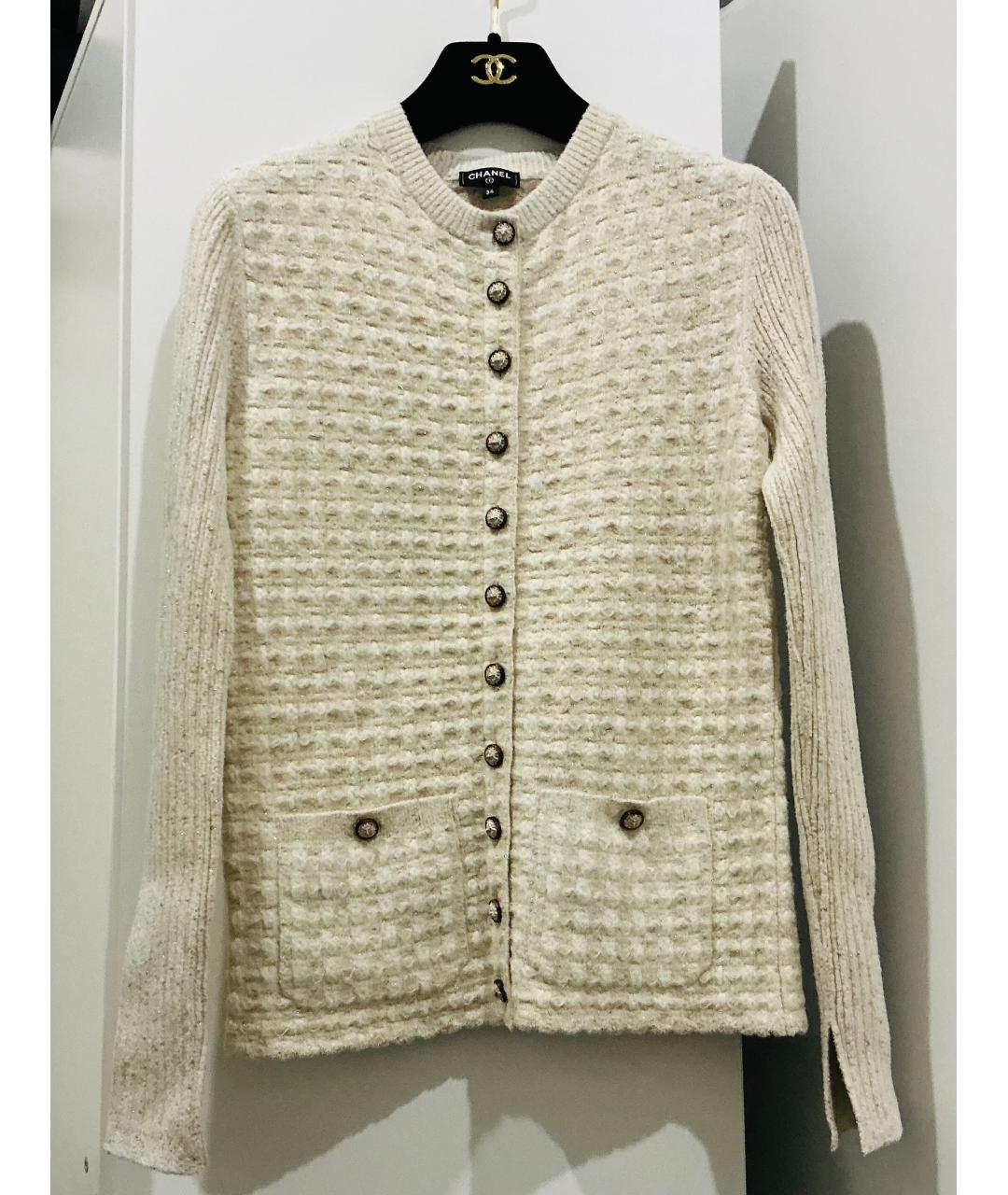 CHANEL Белый вискозный кардиган, фото 8