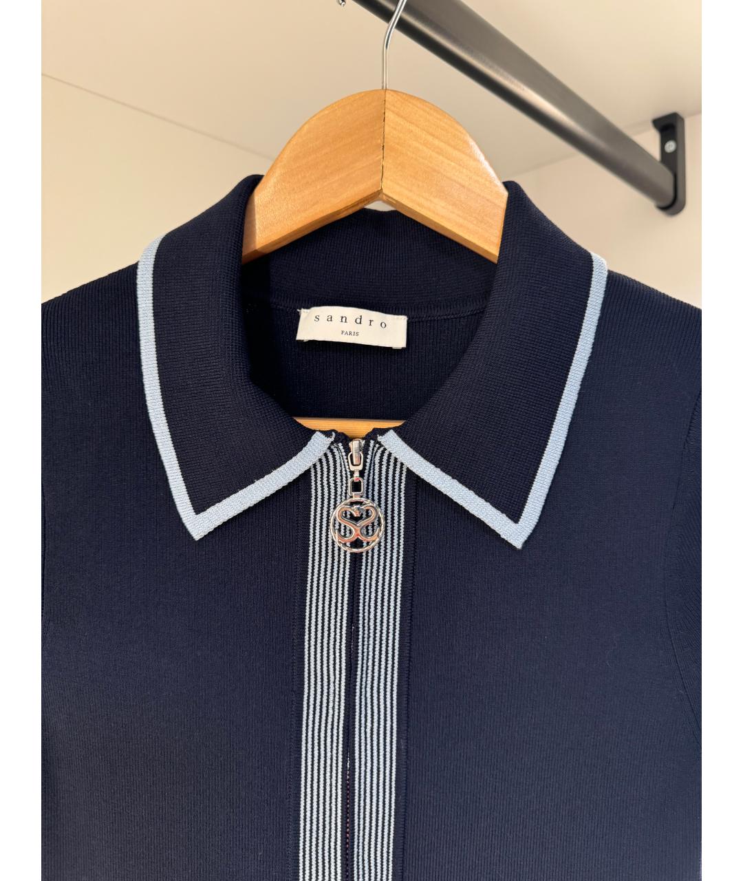 SANDRO Темно-синее повседневное платье, фото 3