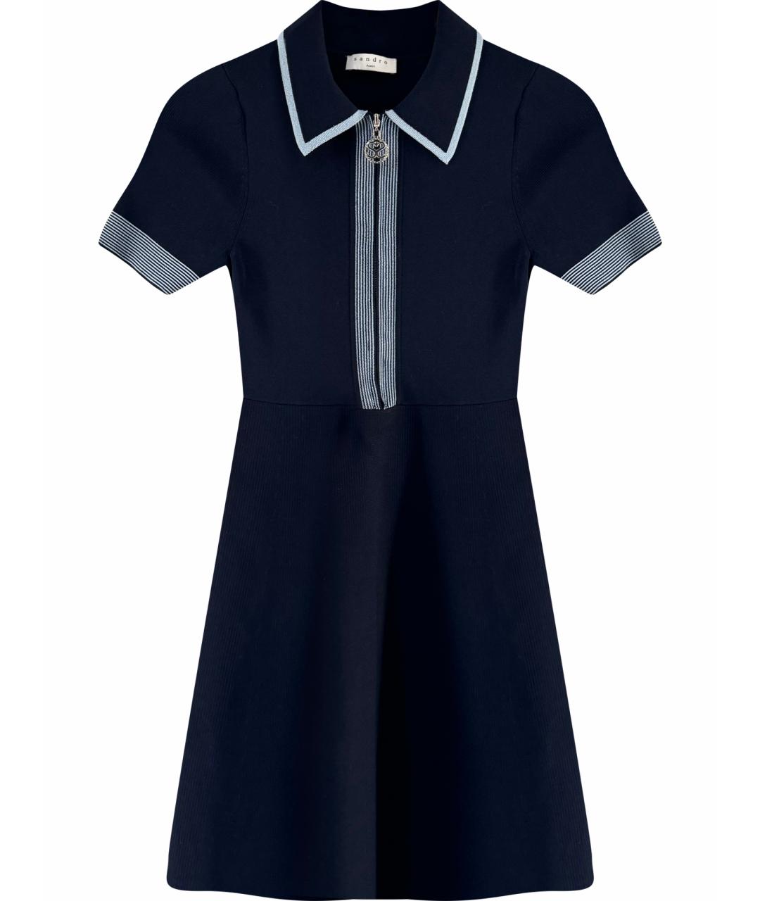 SANDRO Темно-синее повседневное платье, фото 1