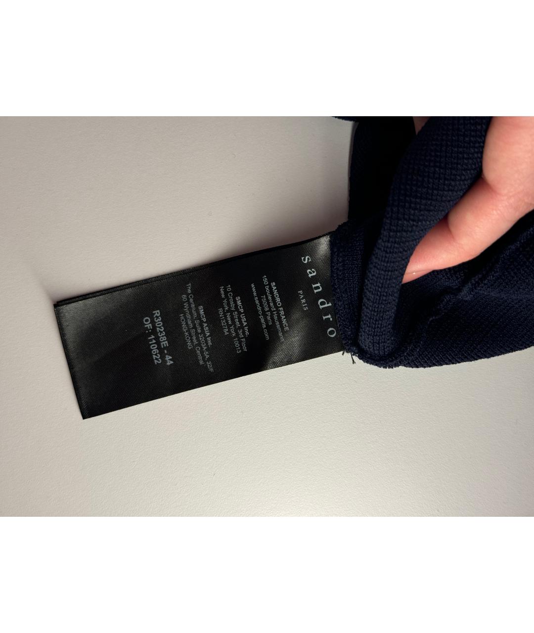 SANDRO Темно-синее повседневное платье, фото 9