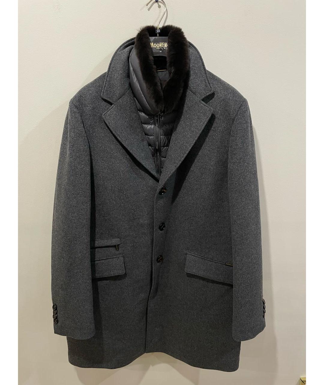 MOORER Антрацитовое шерстяное пальто, фото 9
