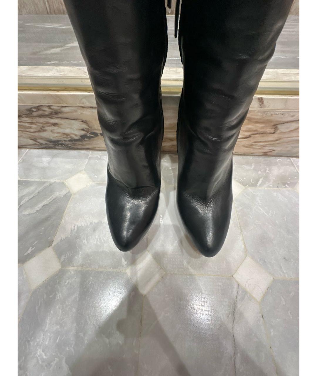 PRADA Черные кожаные сапоги, фото 3