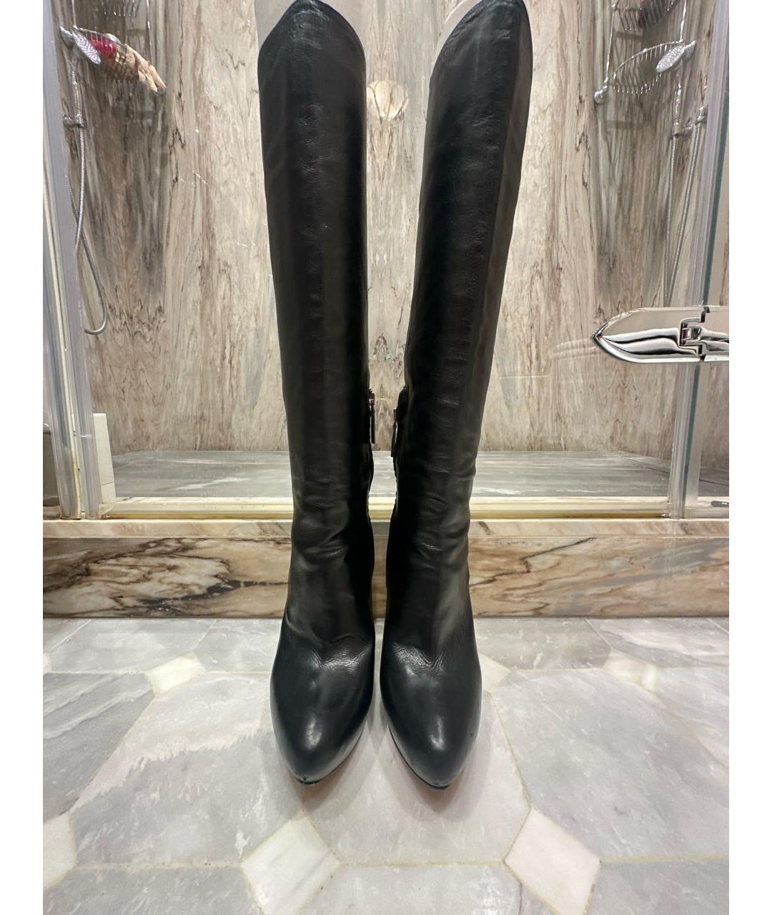 PRADA Черные кожаные сапоги, фото 2